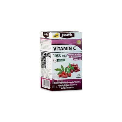 JutaVit Vitamín C 1500 mg tbl s postupným uvoľňovaním, s vitamínom D3, zinkom, šípkami a extraktom z aceroly 1x100 ks