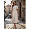 Elegantné midi šaty 62191 beige