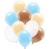 PartyDeco Balóniky latexové pastelové (hnedé, modré, broskyňové) mix 27-30 cm, 10 ks
