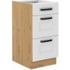 Spodná skrinka, biela/dub artisan, LULA 40 D 3S BB