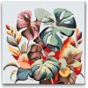 Vymalujsisam.sk Maľovanie podľa čísiel - Monstera v akvarelových odtieňoch Veľkosť: 50x50cm, Rám: Na kartónovej doske