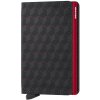 Kožená peňaženka SECRID Slimwallet Optical Black & Red čierna s červeným puzdrom