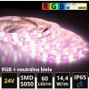 LEDprodukt 5m PROFI LED pásik 60LED/m SMD5050 14,4W/m RGB-W (RGB+neutrálna biela) IP65 24V