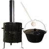 Goulash Cauldron kotlík na guláš smalt 1,2 mm 40 l, Goulash Cauldron kotlina 53 cm KOV, pokrievka smalt 59 cm, vareška 50 cm SMREK