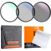 K&F 55mm 3pcs Professional Lens Filter Kit (MCUV/CPL/ND4) + Filter Pouch+3pcs*Cleaning Cloth K&F Concept