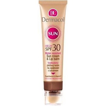 Dermacol Sun vodeodolný pleťový krém na opaľovanie a balzam na pery SPF30 30 ml