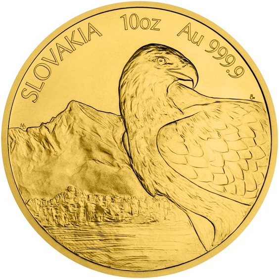 Česká mincovna zlatá desaťuncová minca Orol 2021 stand 10 oz
