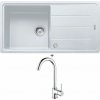 Franke BFG 611 biela ľad s excentrom + Franke FP 9000.031 chróm