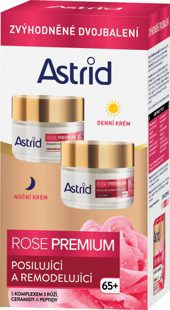 Astrid Rose Premium dárková sada: denní pleťový krém Rose Premium Fortifying & Reshaping Day Cream 50 ml + noční pletový krém Rose Premium Fortifying & Reshaping Night Cream 50 ml