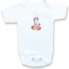 BABY´S WEAR Detské body, krátky rukáv- ŽIRAFA, biele veľkosť: 74 (6-9m)