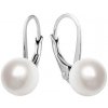 Silvego Silvego strieborné náušnice s bielou perlou Swarovski® Crystals VSW018ELPS