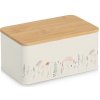 ZELLER Kovový box s bambusovým vekom 1,65l, Kvety 20x12,5x9,5cm
