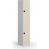 Šatníková skrinka S1 s úložnými boxmi, 2 boxy, 1850 x 300 x 500 mm, zámok s čítačkou RFID kariet, laminované dvere, breza