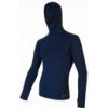 SENSOR MERINO DF pánské triko dl. rukáv s kapucí deep blue L; Modrá triko