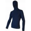 SENSOR MERINO DF pánské triko dl. rukáv s kapucí deep blue M; Modrá triko