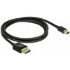 Delock Mini-DisplayPort / DisplayPort prepojovací kábel Mini DisplayPort konektory, Konektor DisplayPort 1 m čierna 84927 pozlátené kontakty, krútený,; 84927