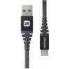Kábel Swissten 71541010 dátový USB-C, 60W / 3A / 1x USB-C(M) / 1x USB-A(M), 1,5m, šedý