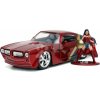 Autíčko DC Pontiac Firebird 1972 Jada kovové s otvárateľnými dverami a figúrkou Wonder Woman dĺžka 13 cm 1:32