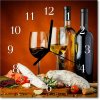 Nástenné sklenené hodiny Víno 30x30 cm