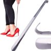Kovový obuvák na topánky, dlhý - 51 cm, strieborná