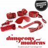 Crushious Dungeons and Maidens, červená sada 8 ks BDSM hračiek