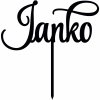 Zápich - Meno typ 09 - Čierna lesklá - bez paličky - 12cm