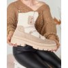 Resti Light brown women's trapper boots with sheepskin Getatsa biela | krémová 40 Resti 5905350474219