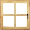TREND Drevené okno O1, L, 90 × 90 cm, dvojsklo, ľavé, borovica