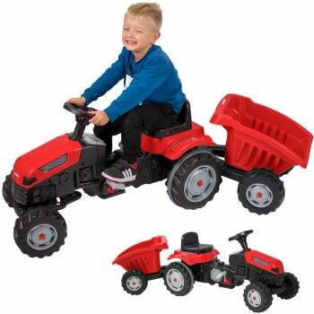 WOOPIE šliapací traktor Farmer GoTrac MAXI s prívesom tiché kolesá