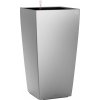 Lechuza Kvetináč Cubico Premium 50, strieborná metalická, 50 x 50 x 95 cm