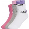 Dievčenské ponožky adidas, KIDS LINEAR ANKLE 5P Mix,Čierna, XL