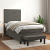 Box spring postel s matrací tmavě šedá 90x190 cm samet Šedá 3137696