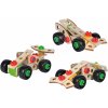 Drevená stavebnica tri pretekárske autá Constructor Racer Eichhorn Formula 1 a 2 vozidlá 35 dielov