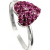 Šperky Nina - Strieborný prsteň kámen Swarovski komponent 925/1000 - pr kam H 061 (Strieborný prsteň kámen Swarovski komponent 925/1000 ( srdce ružové luxury 4))