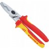 KNIPEX Kábelové nožnice KNIPEX, dvojitá čepel, 200 mm, 20 mm, ponorom izolované rukoväte 1000 V VDE