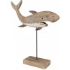 Clayre & Eef Drevená dekoratívna soška žralok Shark na podstavci - 34*8*39 cm - Clayre & Eef