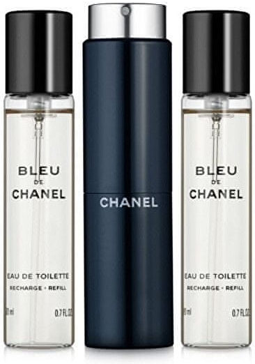 Chanel Bleu De Chanel - EDT (3 x 20 ml) + plnitelný flakon 60 ml