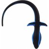Slave4master Silicone Puppy Tail Black-Blue, silikónový análny kolík – psí chvost 7,5 x 3,1 cm