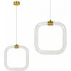 Toolight Toolight, závesné LED svietidlo 20x20cm, 9W, 3000K, LHJ056-CP1, číra-zlatá matná, OSW-60029