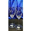 LsG-Crystal Skleničky na šampus 10 x Swarovski krystal dekor Srdce dárkové balení satén SW-6893 200ml 2 ks