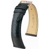 Kožený remienok Hirsch London L 04266050-7, čierny, jašteričia koža, dĺžka L, Quick Release 19 mm