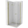 Mexen Lima Duo sprchovací kút so skladacími dverami 90 (dvere) x 90 (dvere) cm, 6mm číre sklo, zlatý profil, 856-090-090-50-00-02