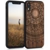 Drevené púzdro s dizajnom indické slnko kwmobile Apple iPhone XR tmavě hnědá