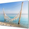 Sklenená doska na krájanie Hojdacia sieť pri mori 60x52 cm