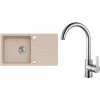 Alveus SET A523 Beige 55 / Chróm SETA523 - Drez Granitový Galapagos 30 - 770x430mm, vanička 380x370x150mm, Beige 55 + bateria Tonia, Chróm