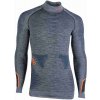 Funkčné tričko UYN Ambityon Uw Shirt Long Sleeve Melange Turtleneck Black Melange/Atlantic/Orange Shiny S/M