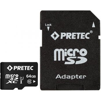 Pretec microSDXC 64GB UHS-I U1 + adapter PC10MXC64G