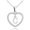 Minet Strieborný náhrdelník písmeno v srdci 