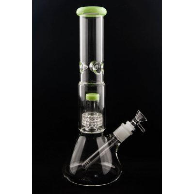 WeedShop Sklenený bong s Drum perkoláciou 32 cm Modrá