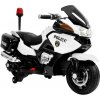 Lean Toys elektrická motorka policajná HZB118 12 V Eva mäkké kolesá l6443 biela